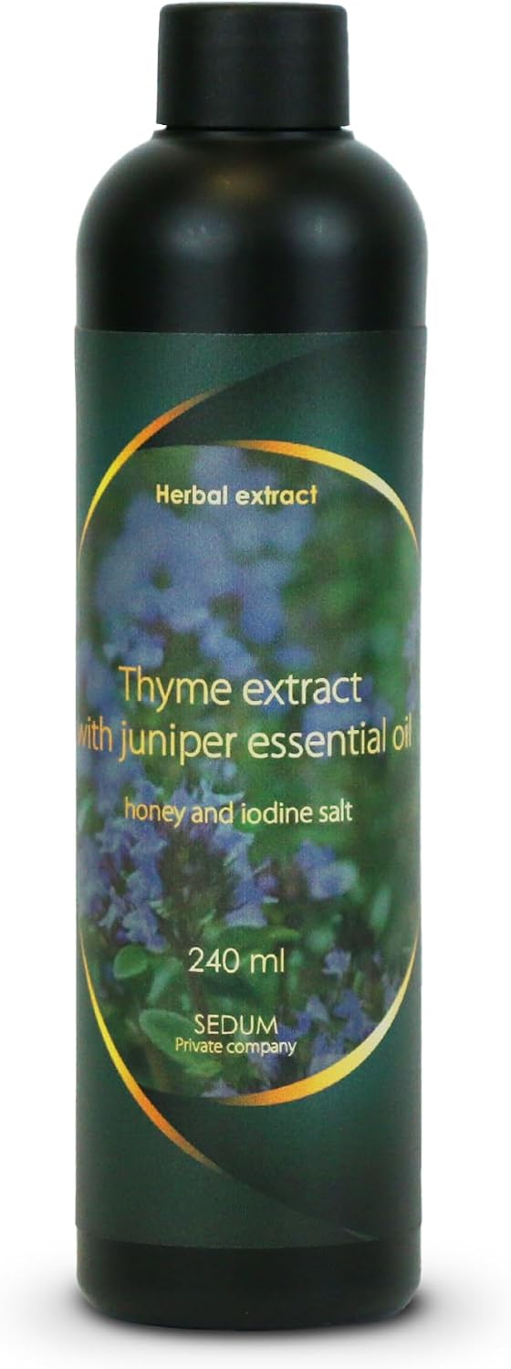 Sedum Natural Herbal Extract for Sauna, Massage, Broom Soaking - Sauna Infusion with Thyme Extract with Juniper Essential Oil, Honey and Iodine Salt - 240ml