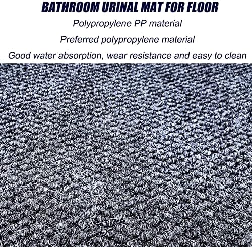 2 Pcs Urinal Mats Bathroom Rugs, Non-Slip Water Absorption Deodorization Urine Floor Mats, Men's Restrooms Urinal Pee Pads, Reusable/Washable Restroom Urinal Floor Rug Floor Protector