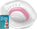 RUGUO Sitz Bath for Toilet Seat - Yoni Steam Seat - Sitz Bath for Hemorrhoids and Postpartum Care - Portable Bidet BPA Free - Foldable Basin for Epsom Salt Soak - Pink