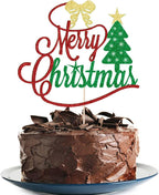 Merry Christmas cake Toppers Glitter Eve Xmas Cupcake Picks for Celebrating Merry Christmas Theme New Year Holiday Party Cake Decorations Supplies ﻿ (1)