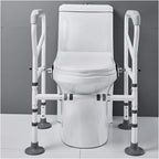 Adjustable Toilet Surround Frame, Comfort Safety Grab Rail, Foldable with Non-Slip Suction Cup Toilet Safety Frame Punch-Free Anti-Rollover, for Elderly/Disabled