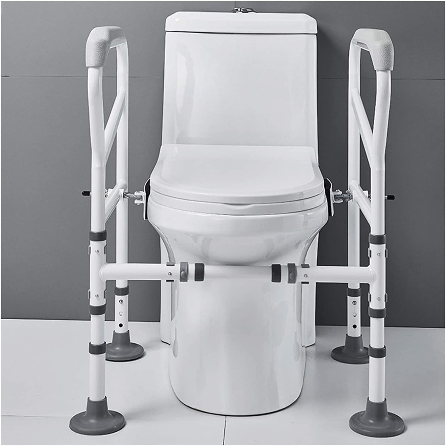 Adjustable Toilet Surround Frame, Comfort Safety Grab Rail, Foldable with Non-Slip Suction Cup Toilet Safety Frame Punch-Free Anti-Rollover, for Elderly/Disabled