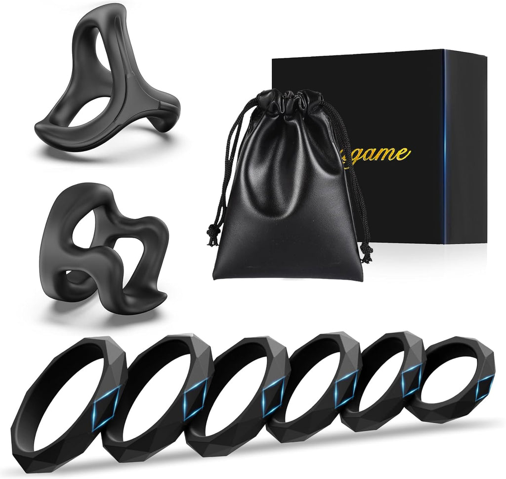 Sex Toys Penis Ring Silicone Cock Rings for Men, 8 Sizes Cockring Cock Sexual Stimulation Device Couples Sex Toys Stretchy Cock and Ball Ring Anillos para Pene