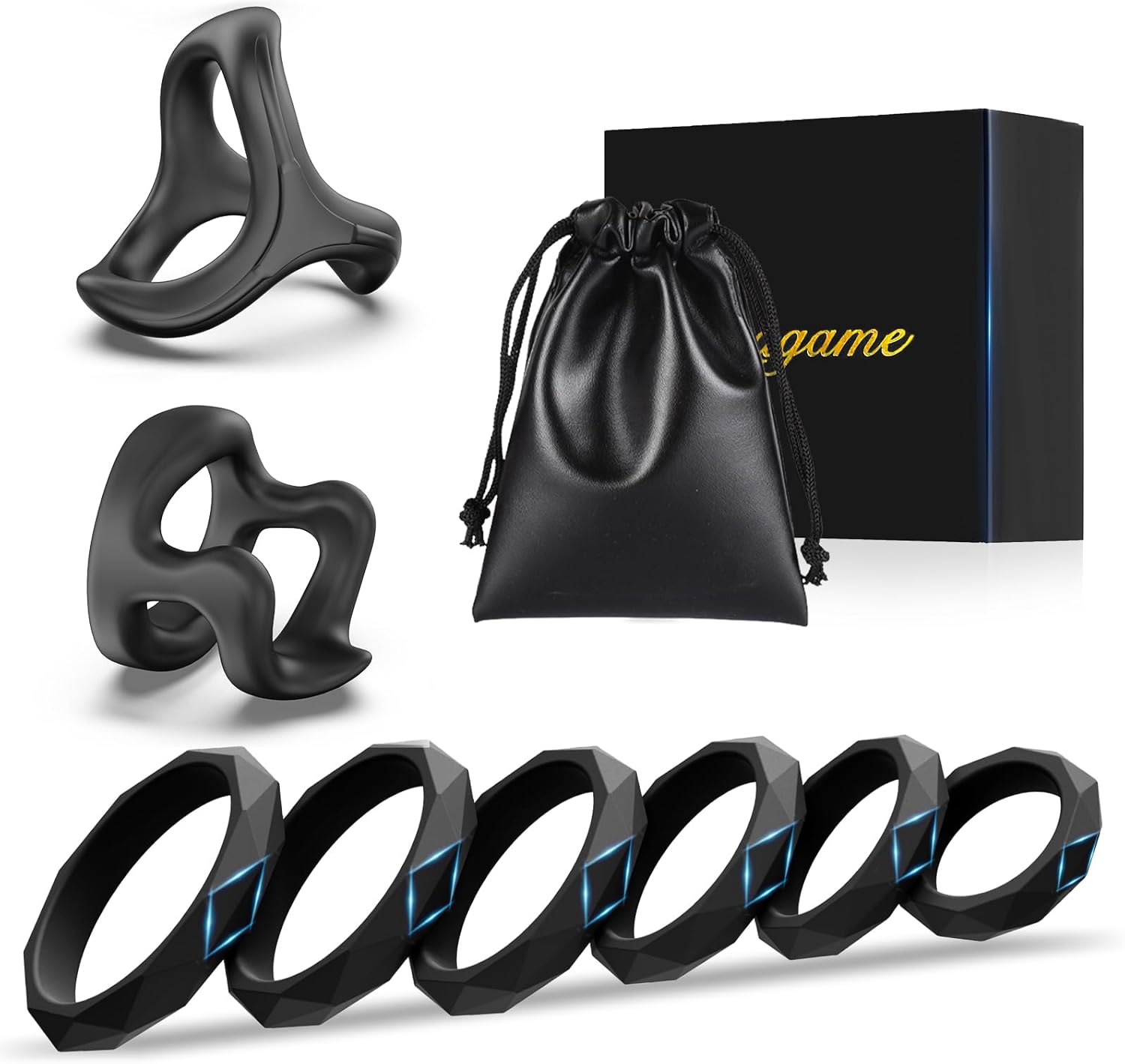 Sex Toys Penis Ring Silicone Cock Rings for Men, 8 Sizes Cockring Cock Sexual Stimulation Device Couples Sex Toys Stretchy Cock and Ball Ring Anillos para Pene