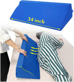 AOSSA Wedge Pillow for Sleeping, Foam Body Positioning Wedges for Bed Adults, 34" Long Inclined Sleepers Cushion for Pressure Ulcer, Bed Sores Treatment, Turning Large Body Nursing Wedge Pillow (Blue)
