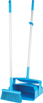 Remco - A Vikan Company 62503 Lobby Dustpan with Broom, Polypropylene/Polyester/Aluminum, 7" X 14" Bin, 37" Handle, Blue