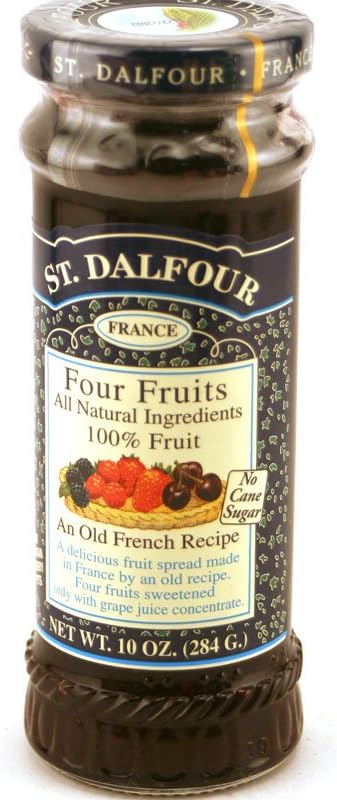 St. Dalfour, France, Four Fruits Spread, 10oz Glass Jar (Pack of 3)