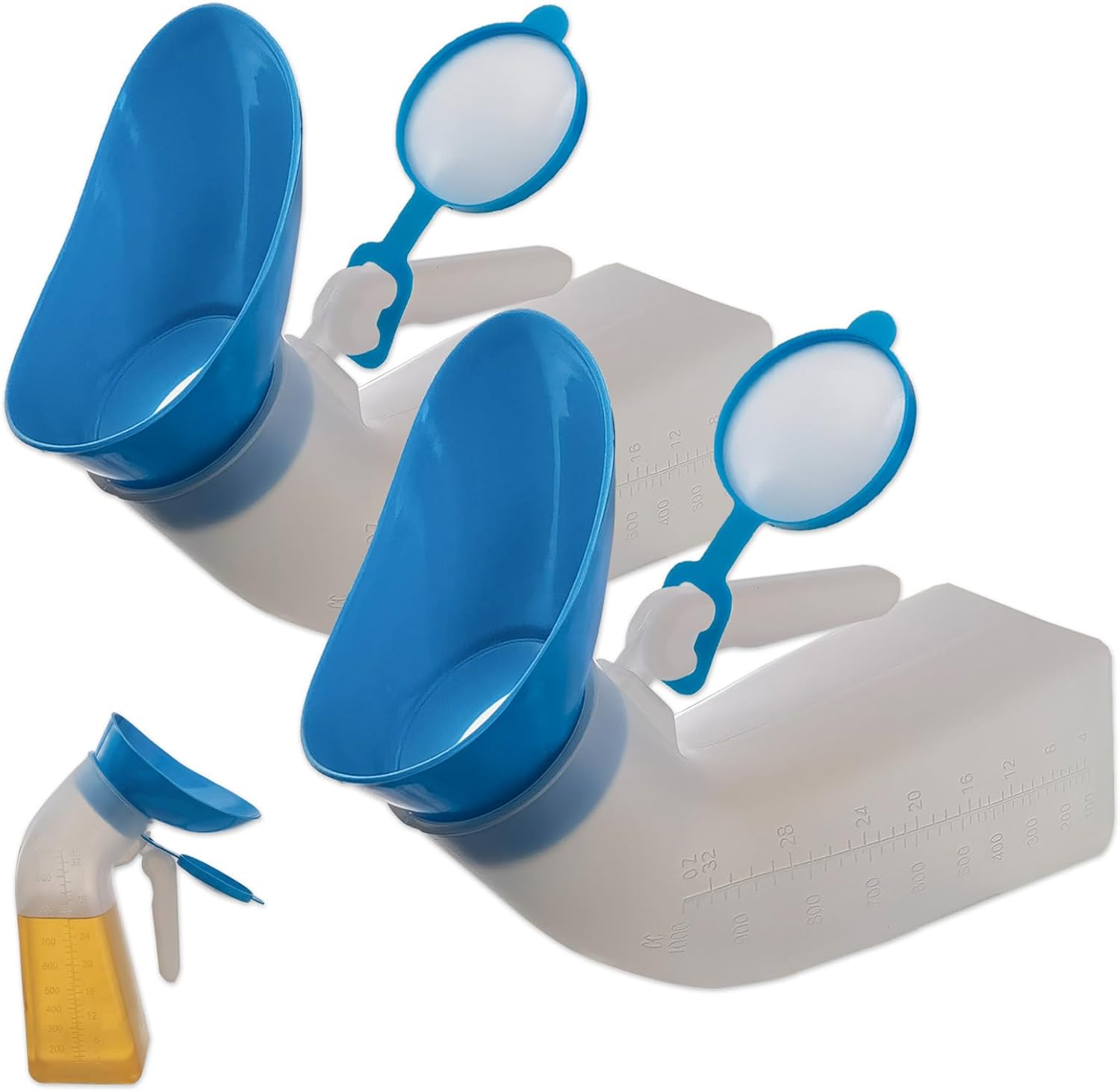 Female Urinal 2 Pack, Spill-Proof Portable Urinal for Women, Reusable Pee Funnel for Travel, Car, Camping, and Bedridden Patients, Female Urination Device & External Catheter
