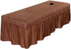 1pcs Solid Beauty Salon Bedskirt ONLY for Salon Massage Table Bed Sheet Bedspread SPA Beauty Bed Sheet Full Cover with Hole, 74.8x31.4inch (Brown)