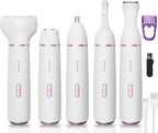 Electric Razor for Women- 5 in 1 Electric Shaver for Women, Wet & Dry Bikini Trimmer and Facial Hair Remover,Eyebrow Razors Nose Hair Trimmer Rechargeable Hair Removal Kit for Full-Body Hair 831