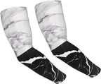 (Black White Marble) Cooling Arm Sleeves with Thumb Hole Outdoor Gardening Sun Sleeves for Men Women