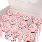 Confect Edible Rose Topper -Edible Blush Pink Rose Cupcake Toppers for Cake & Doughnut Decoration- Vegan, Gluten-Free - Pack of 12