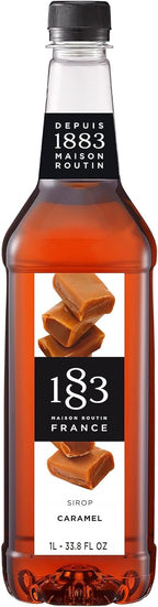 1883 Caramel Syrup for Drinks, Made in France, 1 Liter Plastic Bottle