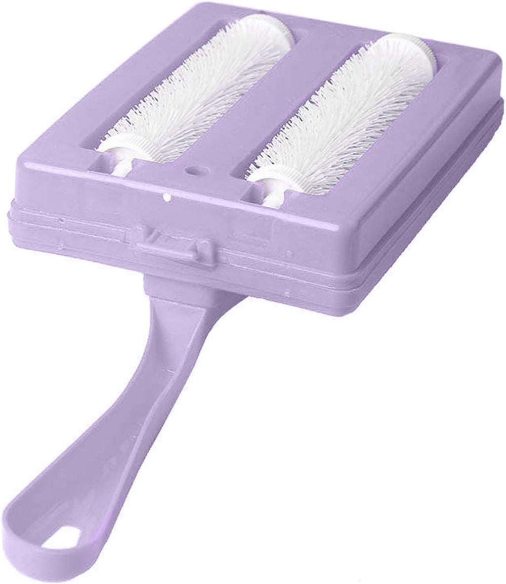 Carpet Debris Brush, Plastic Handheld Cleaning Brush Multi-Functional Handheld Double Roller Sofa Sweepers Carpet Cleaner Brush (Random)