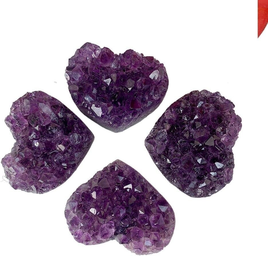 3-4cm Rough Uruguay Heart Shaped Amethyst Geode Cluster Crystals Stones Crystal Clusters Home Decoration Ornaments