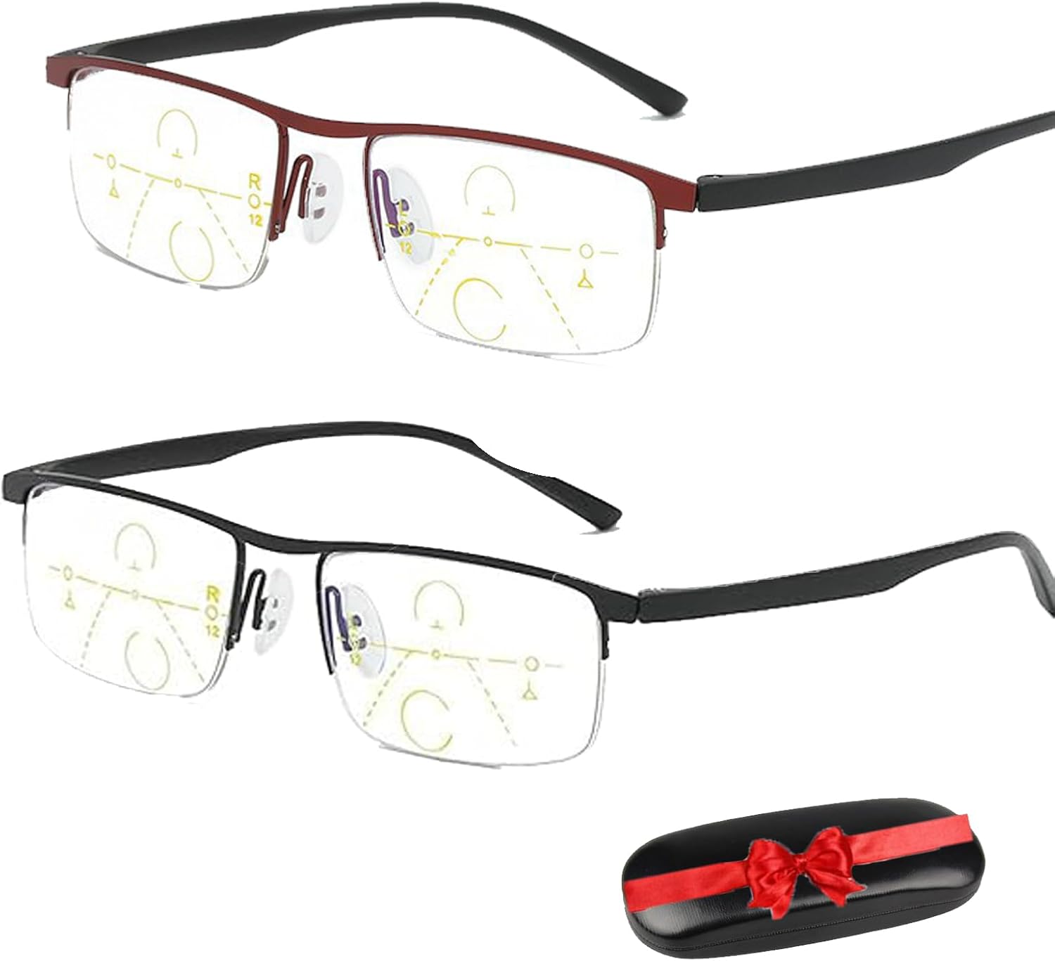 Titanium Progressive Far And Near Dual-Use Reading Glasses, Reading Glasses