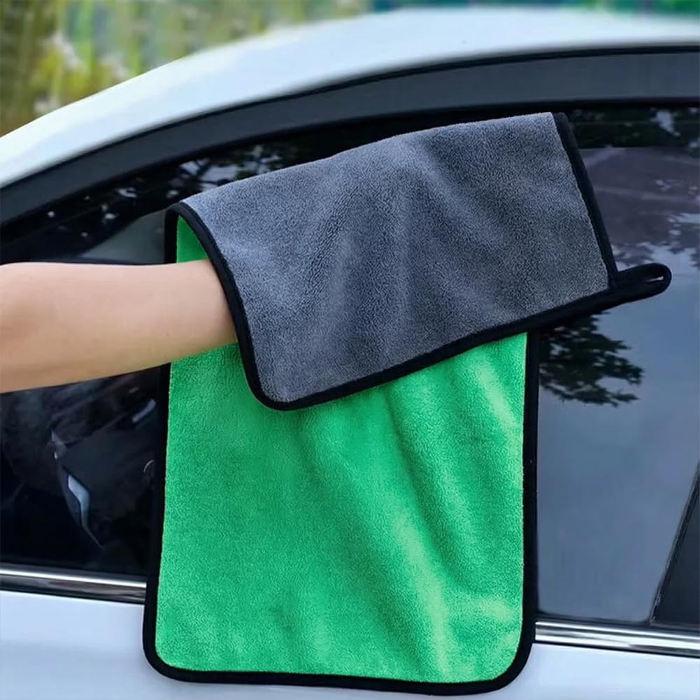1PC Thick Coral Fleece Car Drying Towel: Super Absorbent, Ideal for Quick Car Cleaning,Multi-Functional Towel,23.64 x 11.82 in, Green