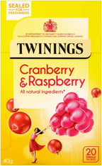 Twinings Cranberry & Raspberry Teabags - 4 x 20's