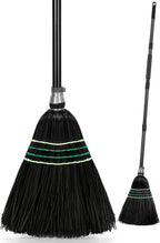 Heavy-Duty Outdoor Broom with Stiff Bristles, Outside Large Commercial Brooms with 60 Inch Long Handle for Sweeping Outdoor Garage Yard Patio Commercial Industrial