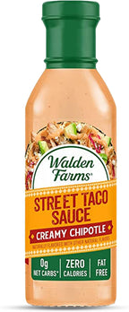 Walden Farms Street Taco Sauce Creamy Chipotle – Calorie-Free, Gluten-Free, Low Carb, Keto-Friendly, Sugar-Free, Smoky Chipotle Flavor – 12 oz Bottle
