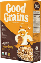 Good Grains Organic Honey Puffs Cereal - No Refined Sugar (0G), Sweetened with Organic Honey, Good Source of Fiber (4g), Whole & Ancient Grain Puffed Breakfast Cereal - 1 Count