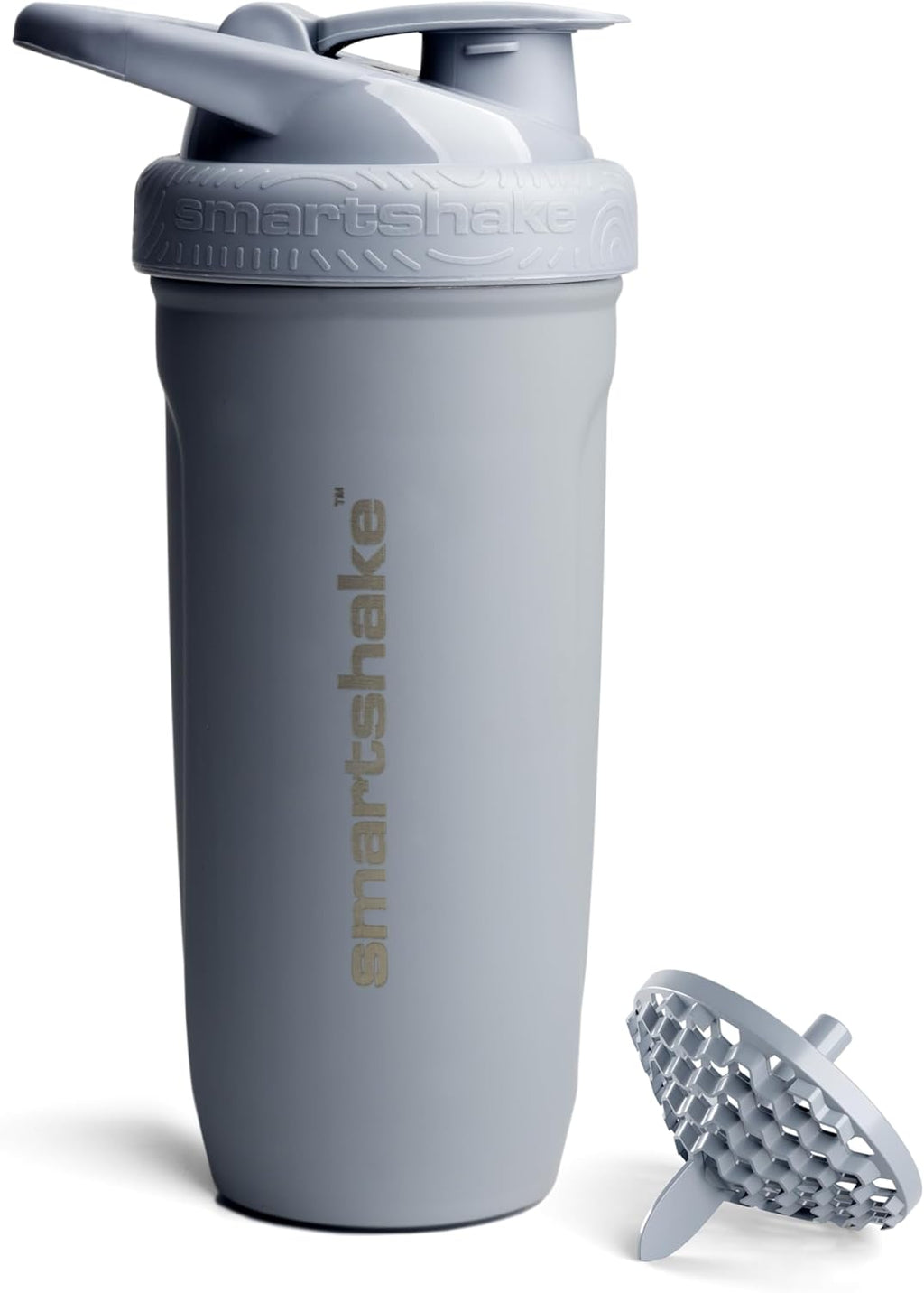 Smartshake Reforce Stainless Steel Protein Shaker Bottle - Non Insulated Unisex Gym Bottle | Metal Shaker Bottles - 900 ml | 30 oz - Leakproof Screw-On Lid - DEHP & BPA Free (Grey)