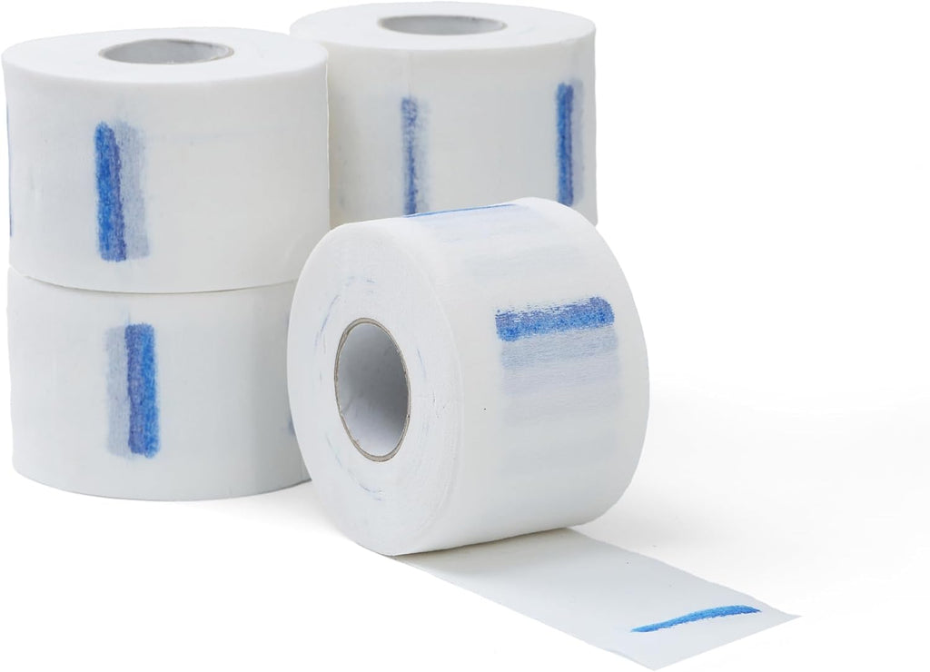 Professional Barber Neck Paper, 5 Rolls with 500 Strips, Disposable Stretchy Paper for Salon Haircut, Waxing, hair coloring Neck Strips (White)