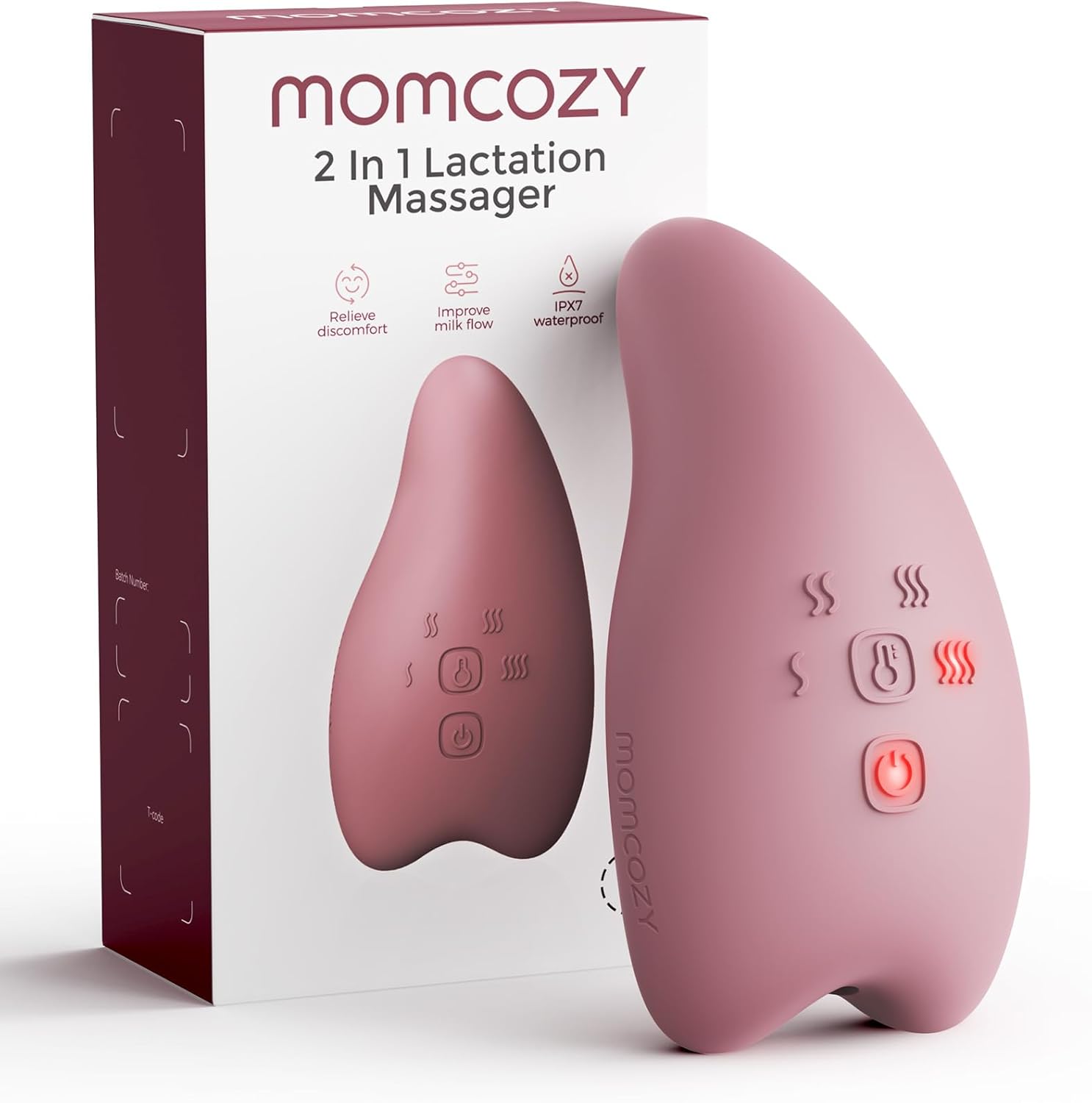 Momcozy A1Pro Lactation Massager, Deep Vibration & Rapid Heating for Clog Relief & Efficient Pumping, Breastfeeding Essentials with Memory Function & Fast Charging, for Postpartum Mom