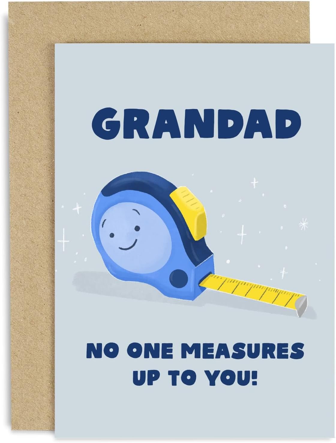Old English Co. Fun Birthday Card for Grandad - 'No One Measures Up To You' DIY Handyman Card - Blank Inside with Envelope