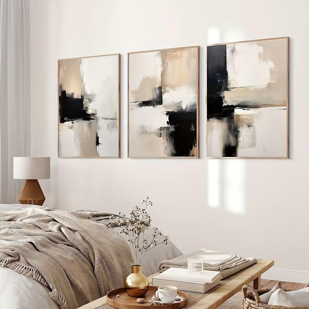 3 Pcs Contemporary Abstract Art 8x12inch Wall Art for Modern Home, Office, Living Room, Bedroom Decor,Unframed Canvas Poster Wall Art