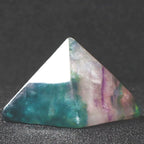 SMQ 1.6" Rainbow Fluorite Orgone Crystal Pyramid Chakra Stones,Hand Carved Gemstone Collectible Reiki Healing Pyramid Protection Crystals Figurine Decoration with Gift Box