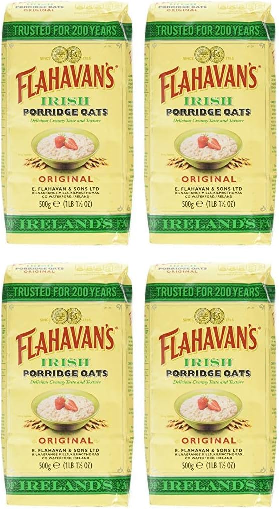 Flahavan's Irish Porridge Oats 500g Cereal (Pack of 4)