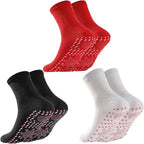 3 Pair Tourmaline Thermal Circulation Acupressure Self-Heating Shaping Socks, AFIZ Tourmaline Slimming Health Sock,Foot Massage Thermotherapeutic Sock (3 Color)