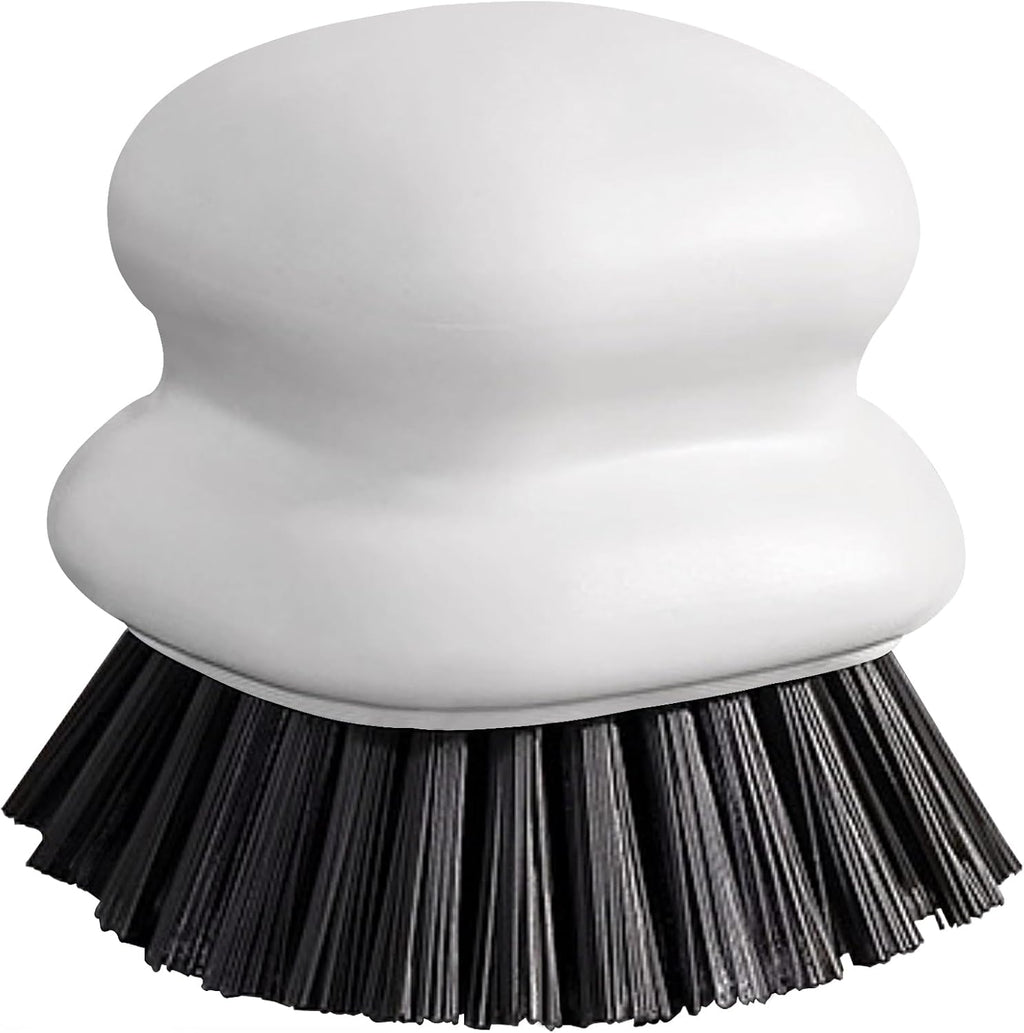 Dish Brush with Handle, Kitchen Scrub Brushes for Cleaning, Dish Scrubber with Nylon bristles for Sink, Pots, Pans (1Pack White Nylon bristles)
