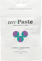 Unpaste Toothpaste Tablets, Fluoride Mint, New Formula, Hint of Vanilla, Xylitol Free, Travel-Friendly, Resealable Packet, 125ct, 2 Month Supply