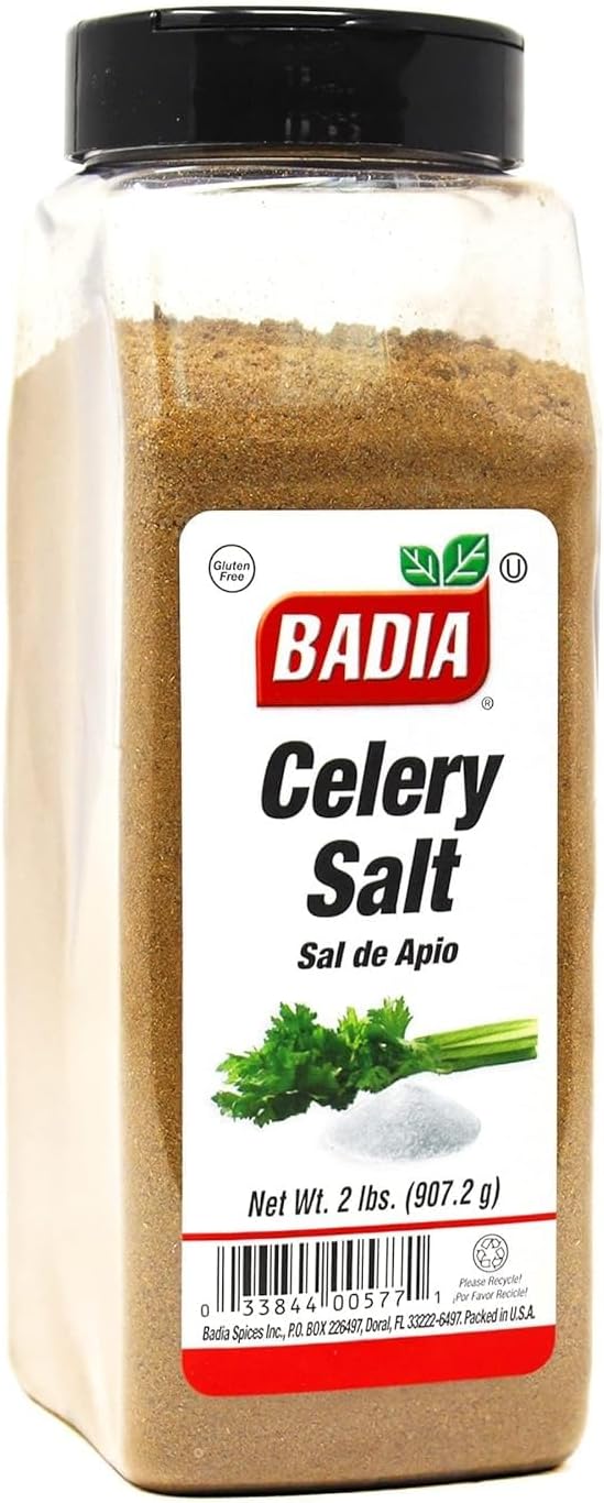 Badia Celery Salt, 2 Pound – Flavorful Blend of Ground Celery Seed & Salt for Seasoning Soups, Salads, Cocktails & More