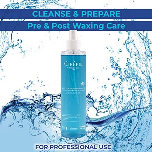 Cirepil - Purifying Blue Lotion - Pre & Post Wax Cleanser - Sanitizes & Soothes Skin to Prevent Breakouts - Natural Cornflower Water & Dragon’s Blood Formula - Pump Bottle, 250ml