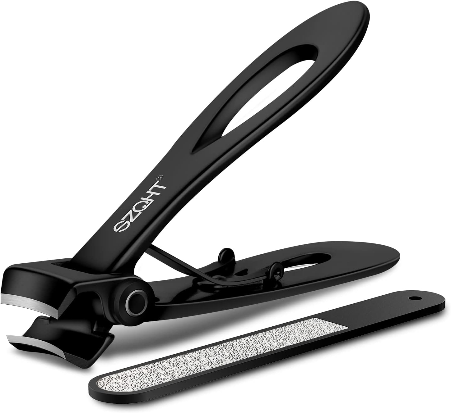 SZQHT Ultra Wide Jaw Opening Nail Clippers Set, Toenail Clippers for Thick Nails, Heavy Duty Nail Cutter, Stainless Steel Toe Nail Clippers for Seniors, Men & Women Manicure,Pedicure,Big(Black)