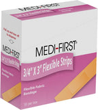 Medique Products 67550 Latex Free Woven Strip Bandage, 3/4-Inch X 3-Inch, 50 Per Box
