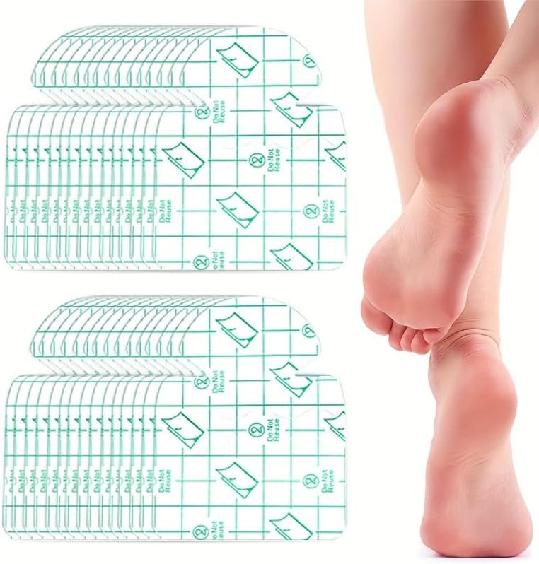 30PCS Invisible Heel Pads for Shoes, Breathable Moisturizing Cushion Pads for Dry Cracked Heels, Soft PVC Heel Protectors No Glue Needed (30PCS)