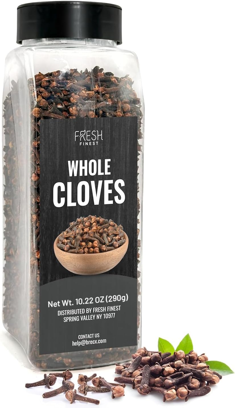 Fresh Finest Cloves Whole 10.22oz - Premium Quality Whole Cloves - All-Natural, Non-GMO, Gluten-Free, Kosher - Perfect for Baking, Cooking, and Beverages