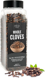 Fresh Finest Cloves Whole 10.22oz - Premium Quality Whole Cloves - All-Natural, Non-GMO, Gluten-Free, Kosher - Perfect for Baking, Cooking, and Beverages