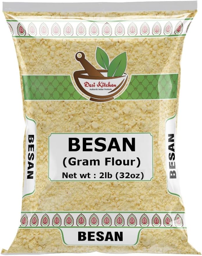 Desi Kitchen Besan (Gram Flour) 2lb | All Natural | Premium Quality, Gluten-Free & Vegan | Authentic Indian Gram Flour for Cooking & Baking | By Rani Foods