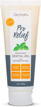 Oxyfresh Pro Relief Fluoride Free Dental Gel with Zinc and for Soothing Irritated Gums and Support Gum Health – Infused with Aloe Vera, Chamomile and Xylitol – Dentist Recommended - 4 oz
