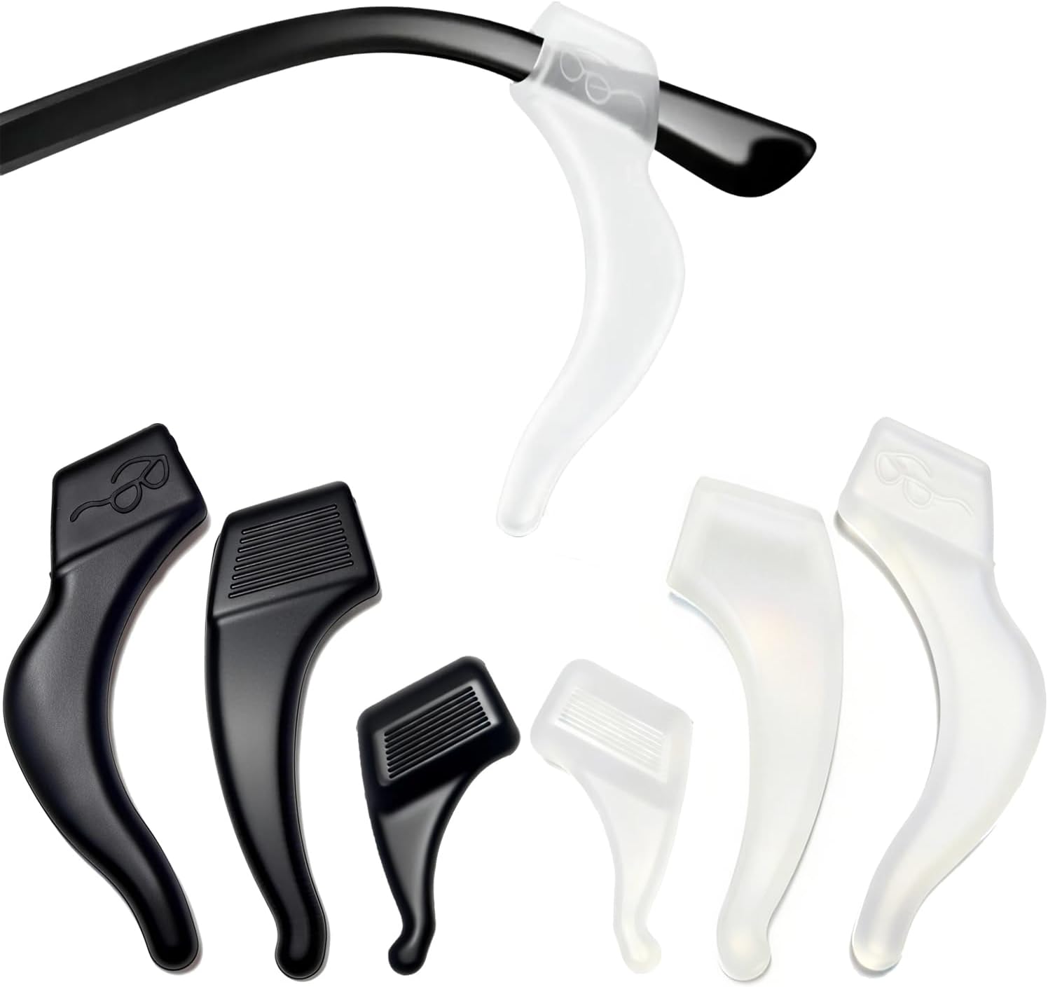 3 Sizes Silicone Eyeglass Ear Grips – Anti-Slip Hooks for Sports & Reading Glasses