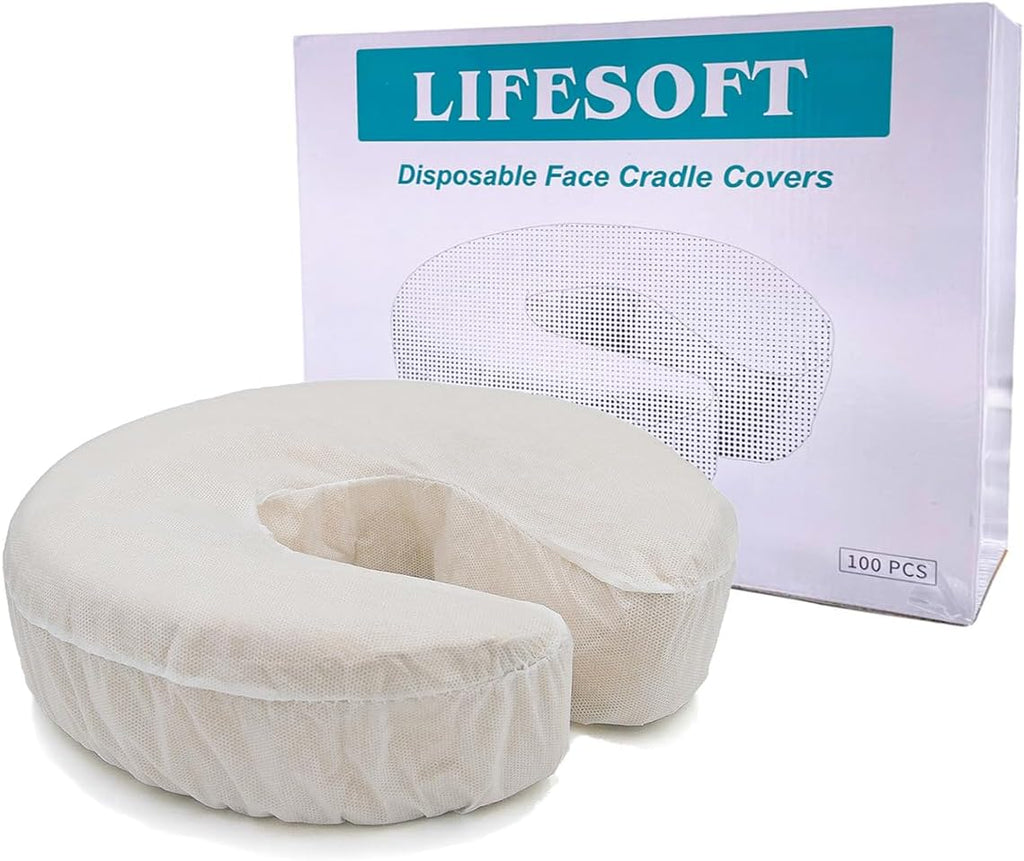 Disposable Fitted Face Cradle Covers Silky Massage Headrest Covers Box of 100