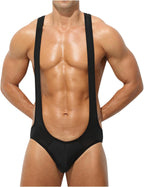Men's Leotard Underwear Sexy One-Piece Bodysuit Lingerie Stretch Jockstrap Wrestling Singlet Thong Jumpsuits