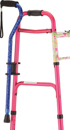 NOVA Snap-On Cane Holder for Walkers & Rollators – No Tools Required, Side-Mount Cane Clip, Durable Plastic – Fits 7/8” Cane & 1” Walker/Rollator Tubes