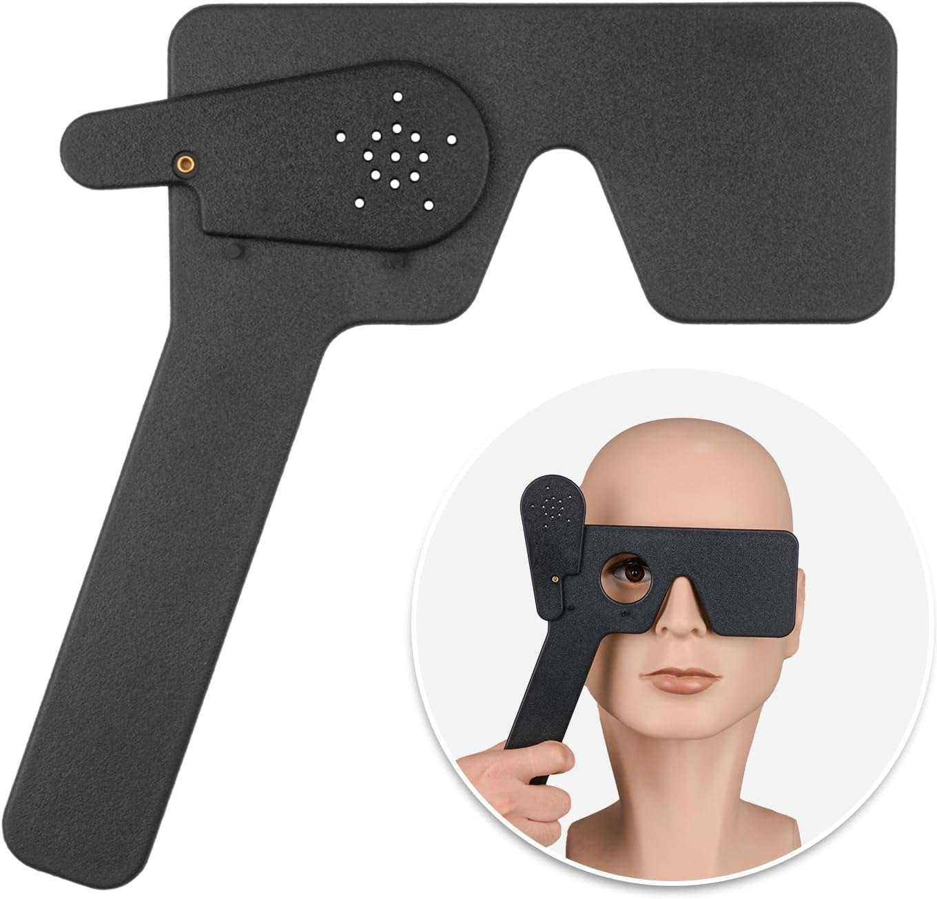 Ophthalmic Eye Occluder with 14 Holes for Ophthalmologists, Orthoptists and Optometrists to Eye Exam（Black）