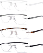 Eyekepper 4-pack Rimless Reading Glasses Women Men Half Moon Readers +2.75